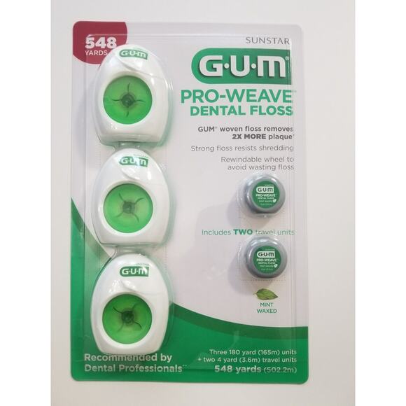 NEW GUM Expanding Dental Floss - Gum‎ Pro Weave Dental Floss - 3 Pack (180yards) - Picture 1 of 2
